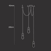 Hooked Brass 3 Bulb Cluster Pendant Light-DWHOME