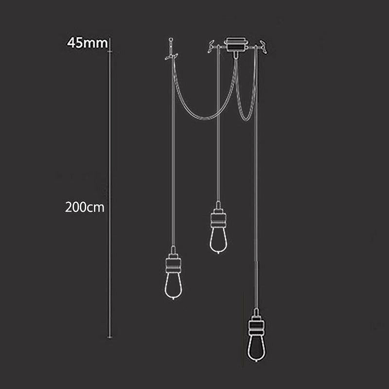 Hooked Brass 3 Bulb Cluster Pendant Light-DWHOME