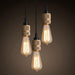 Hooked Brass 6 Bulb Cluster Pendant Light.