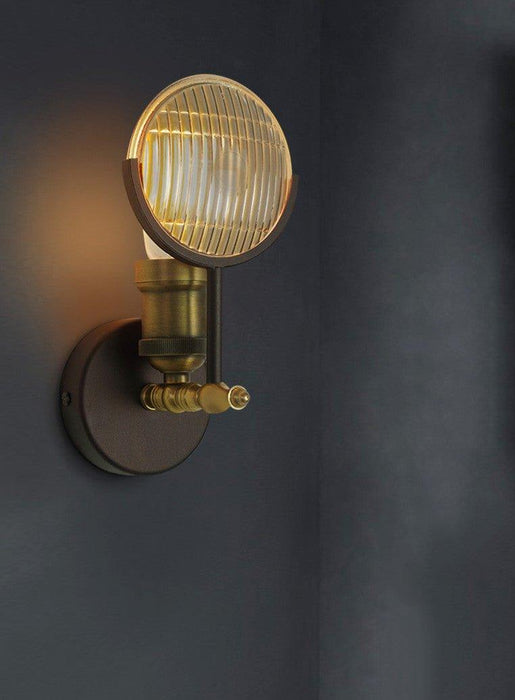 Huberman Fresnel Lens Brass Fitting Wall Light.