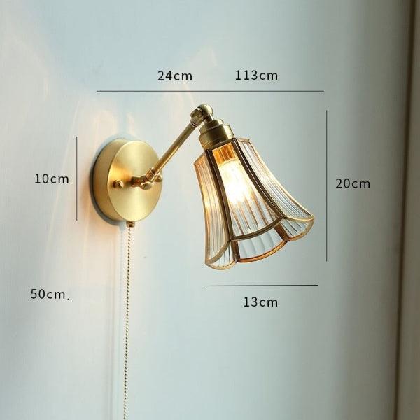 Nordic Style Glass Copper LED Wall Light.