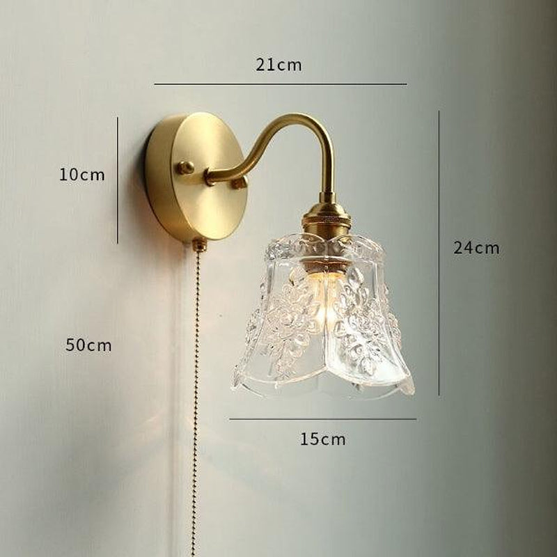 Nordic Style Glass Copper LED Wall Light-DWHOME