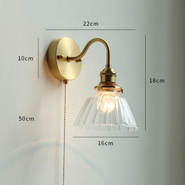 Nordic Style Glass Copper LED Wall Light-DWHOME
