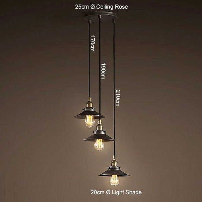 Industrial Cone Shade With Brass Fitting Pendant Light-DWHOME