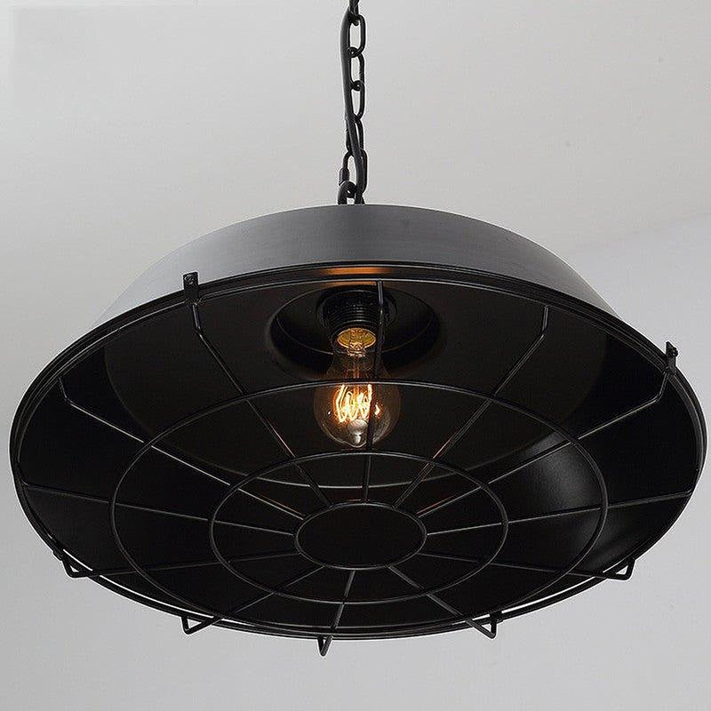 Industrial Pendant Light Cage - Black-DWHOME