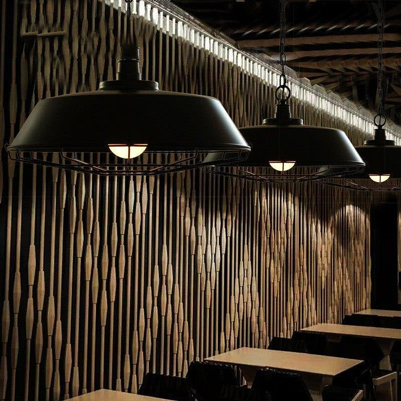 Industrial Pendant Light Cage - Black-DWHOME