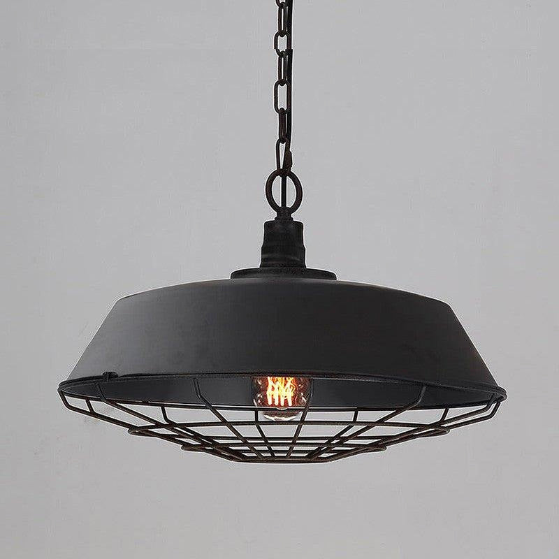 Industrial Pendant Light Cage - Black-DWHOME