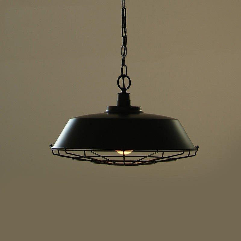 Industrial Pendant Light Cage - Black-DWHOME