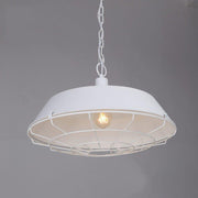 Industrial Pendant Light Cage - White-DWHOME