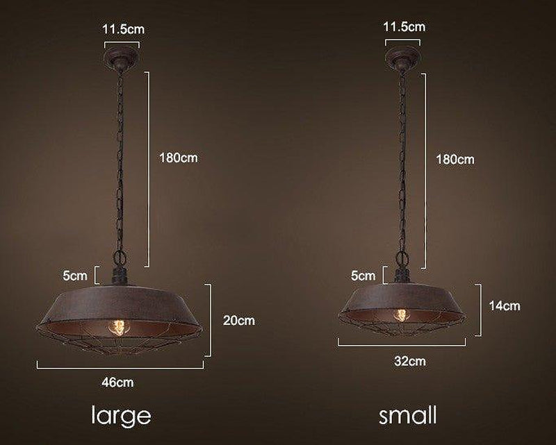 Industrial Pendant Light Cage - White-DWHOME