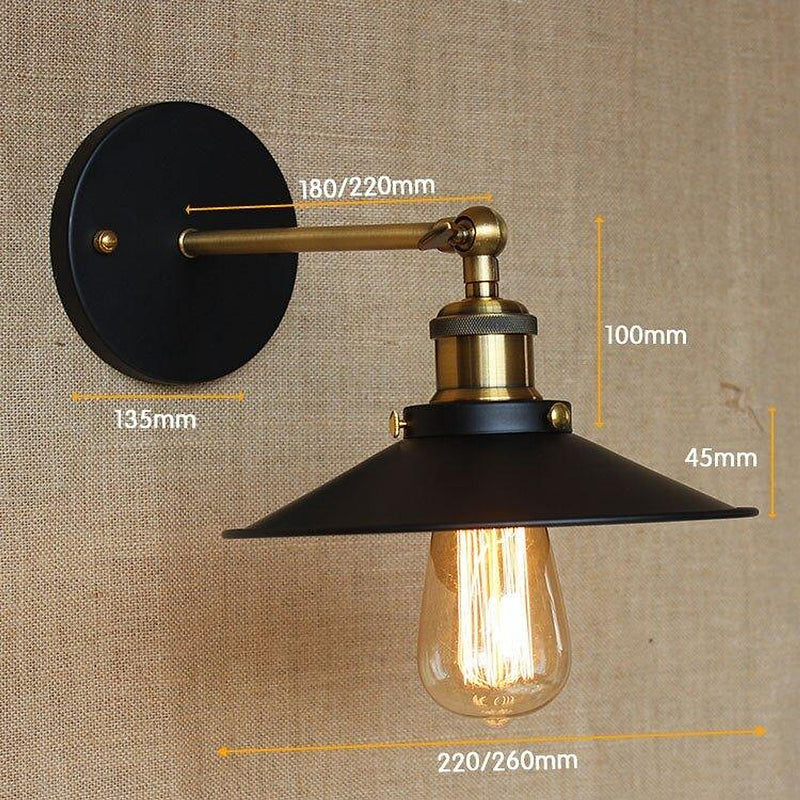 Industrial Style Metal Flathead Wall Light-DWHOME