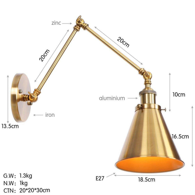 Industrial Style Swing Arm Wall Lamp-DWHOME