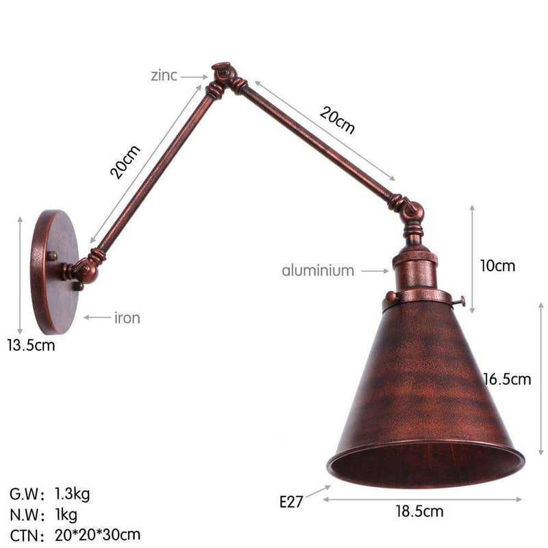 Industrial Style Swing Arm Wall Lamp-DWHOME