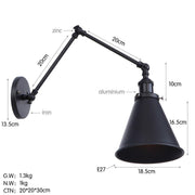 Industrial Style Swing Arm Wall Lamp-DWHOME