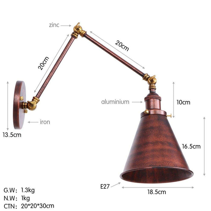 Industrial Style Swing Arm Wall Lamp - DWHOME