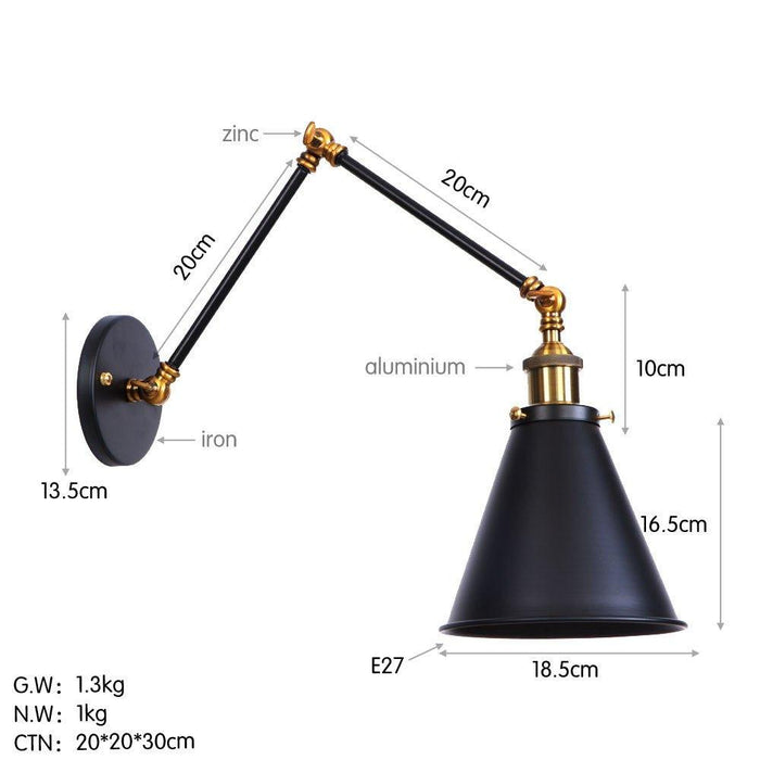 Industrial Style Swing Arm Wall Lamp - DWHOME