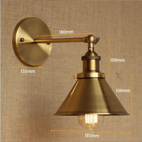 Industrial Style Vintage Brass Wall Lamp.