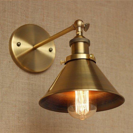 Industrial Style Vintage Brass Wall Lamp.