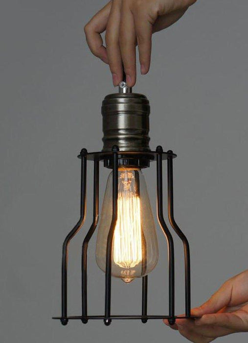 Industrial Wire Cage 6 Bulb Pendant Light.