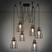 Industrial Wire Cage 6 Bulb Pendant Light.