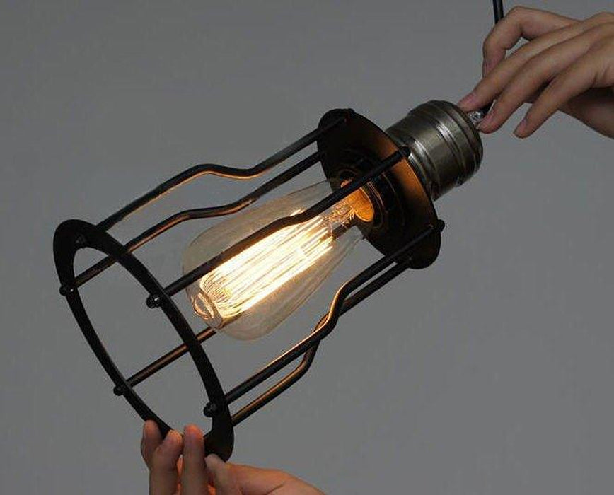 Plafonnier industriel en fil de fer avec 6 ampoules - DWHOME