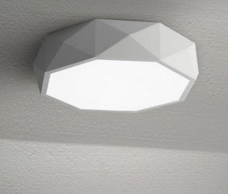 Innocenzio White Geometric Octagon Shaped Ceiling Lamp.