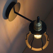 Iron Wire Cage Industrial Brass Fitting Wall Light-DWHOME
