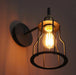 Iron Wire Cage Industrial Brass Fitting Wall Light.