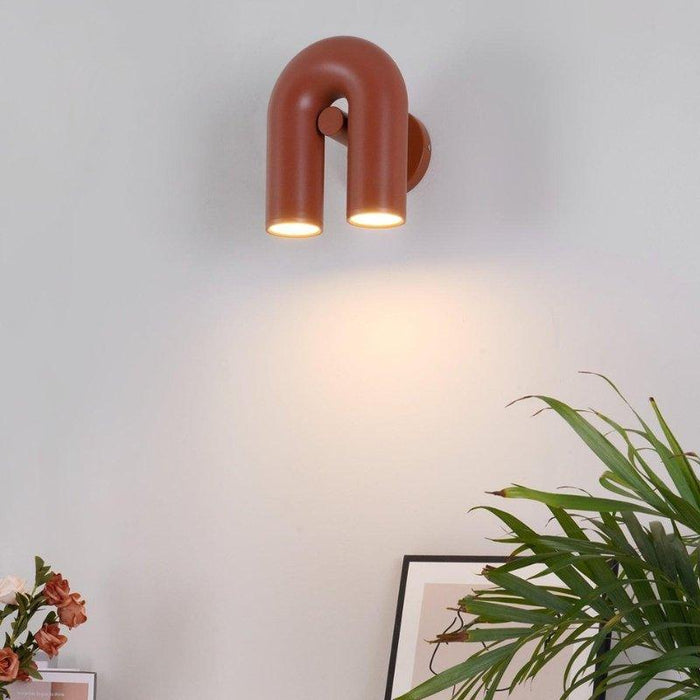 Isaksson Modern Inverted U-Loop Pipe Wall Lamp.