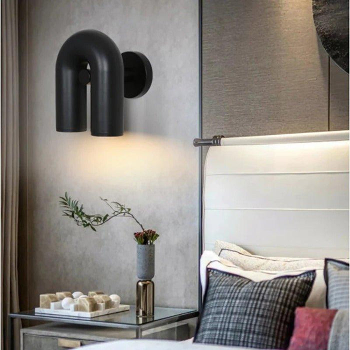 Isaksson Modern Inverted U-Loop Pipe Wall Lamp.