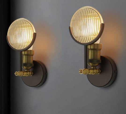 Jacquan Old-Jeep Headlights Wall Lamp.