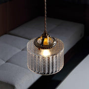Jaipur Fluted Dome Glass With Brass Fitting Art Deco Pendant Light-DWHOME