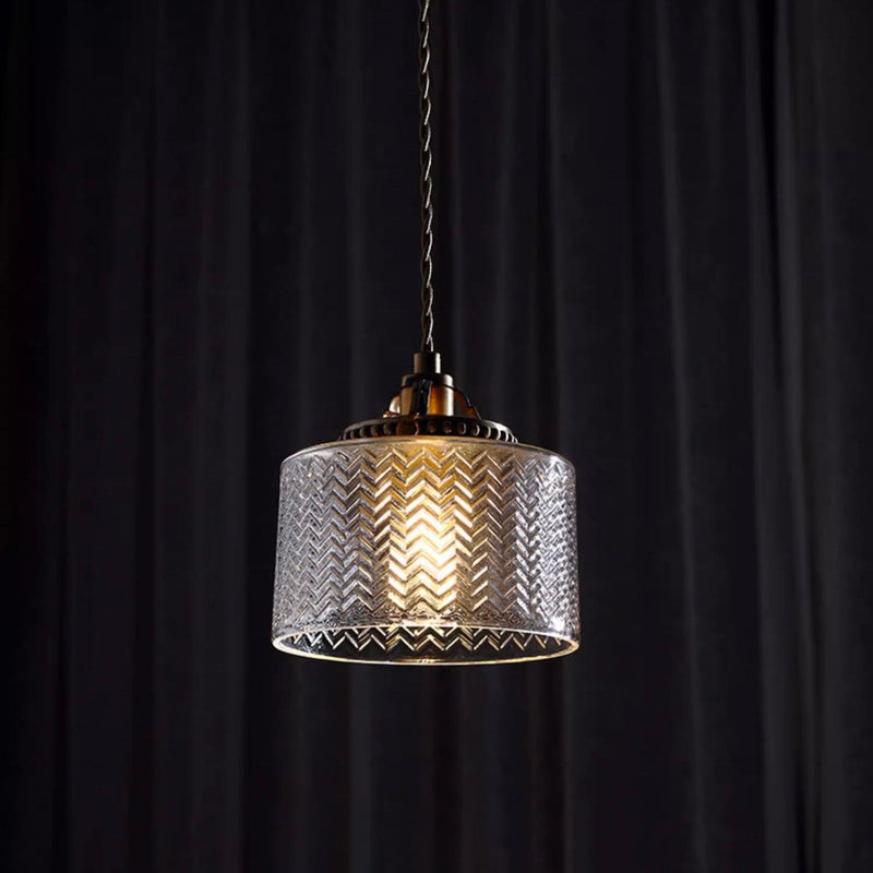 Jaipur Fluted Dome Glass With Brass Fitting Art Deco Pendant Light-DWHOME