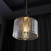Jaipur Fluted Dome Glass With Brass Fitting Art Deco Pendant Light-DWHOME