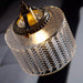 Jaipur Fluted Dome Glass With Brass Fitting Art Deco Pendant Light-DWHOME