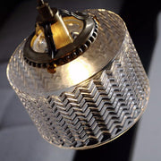 Jaipur Fluted Dome Glass With Brass Fitting Art Deco Pendant Light-DWHOME