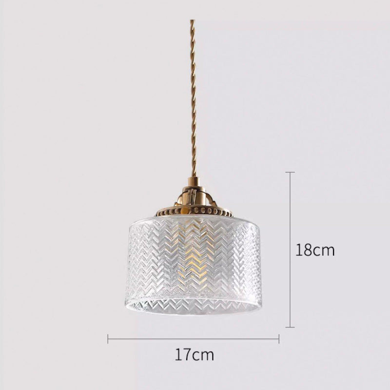 Jaipur Fluted Dome Glass With Brass Fitting Art Deco Pendant Light-DWHOME