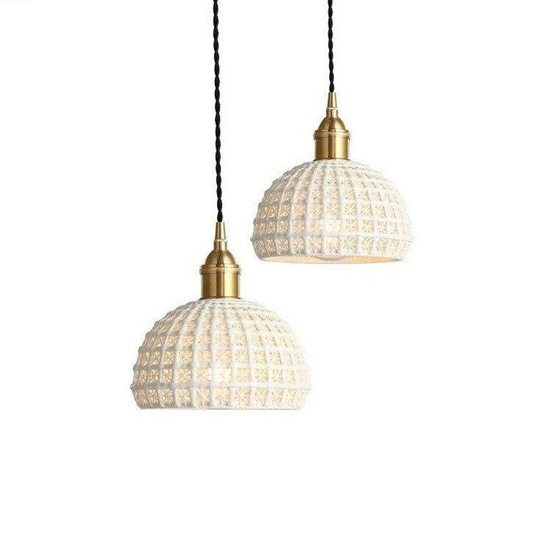 Japanese Style Woven Ceramic Pendant Light-DWHOME