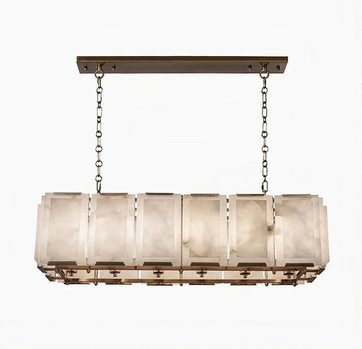 40" Natural Marble Rectangular Chandelier.