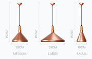 Kopar Minimalist Copper Brass Coloured Shade And Wooden Pendant Light-DWHOME