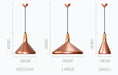 Kopar Minimalist Copper Brass Coloured Shade And Wooden Pendant Light.