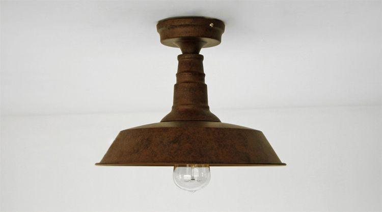 Retro Rustic Industrial Fixed Ceiling Light.