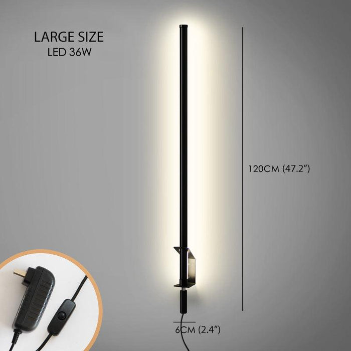 Sasaki Minimalist Line LED Wall Light With Wall Plug.