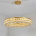 Bacci Crystal Modern Chandelier, Gold-DWHOME