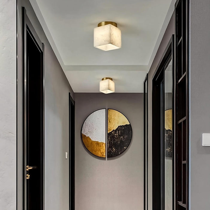Natural Marble Hallway Ceiling Light Fixture-DWHOME