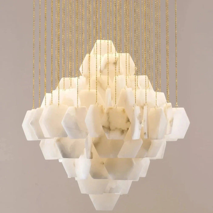 Moonshade Natural Marble Modern Chandelier.