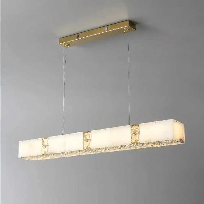 Natural Marble & Crystal Modern Ceiling Light Fixture-DWHOME