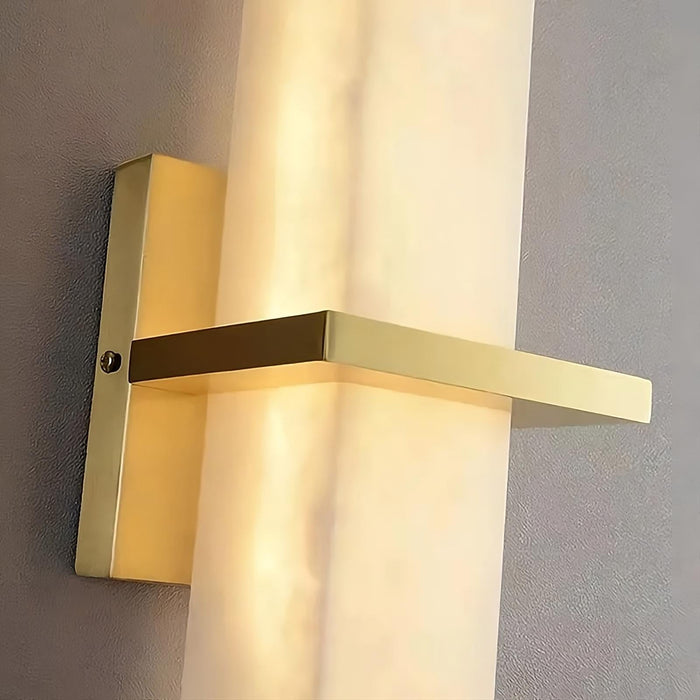 Natural Marble & Brass Wall Sconce.