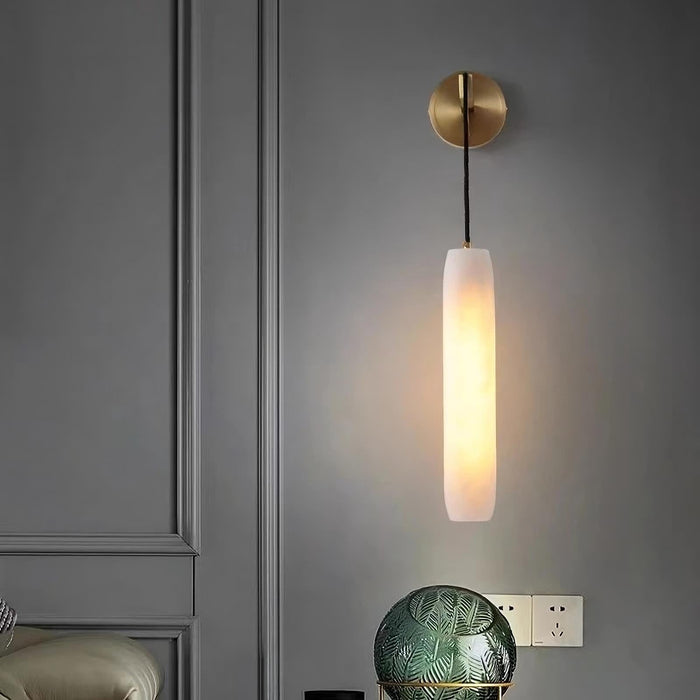 Moonshade Natural Marble Pendant Wall Sconce.