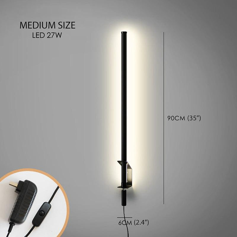 Sasaki Minimalist Line LED Wall Light With Wall Plug-DWHOME